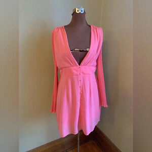 Fanco low cut pink party dress, hot pink, barbie